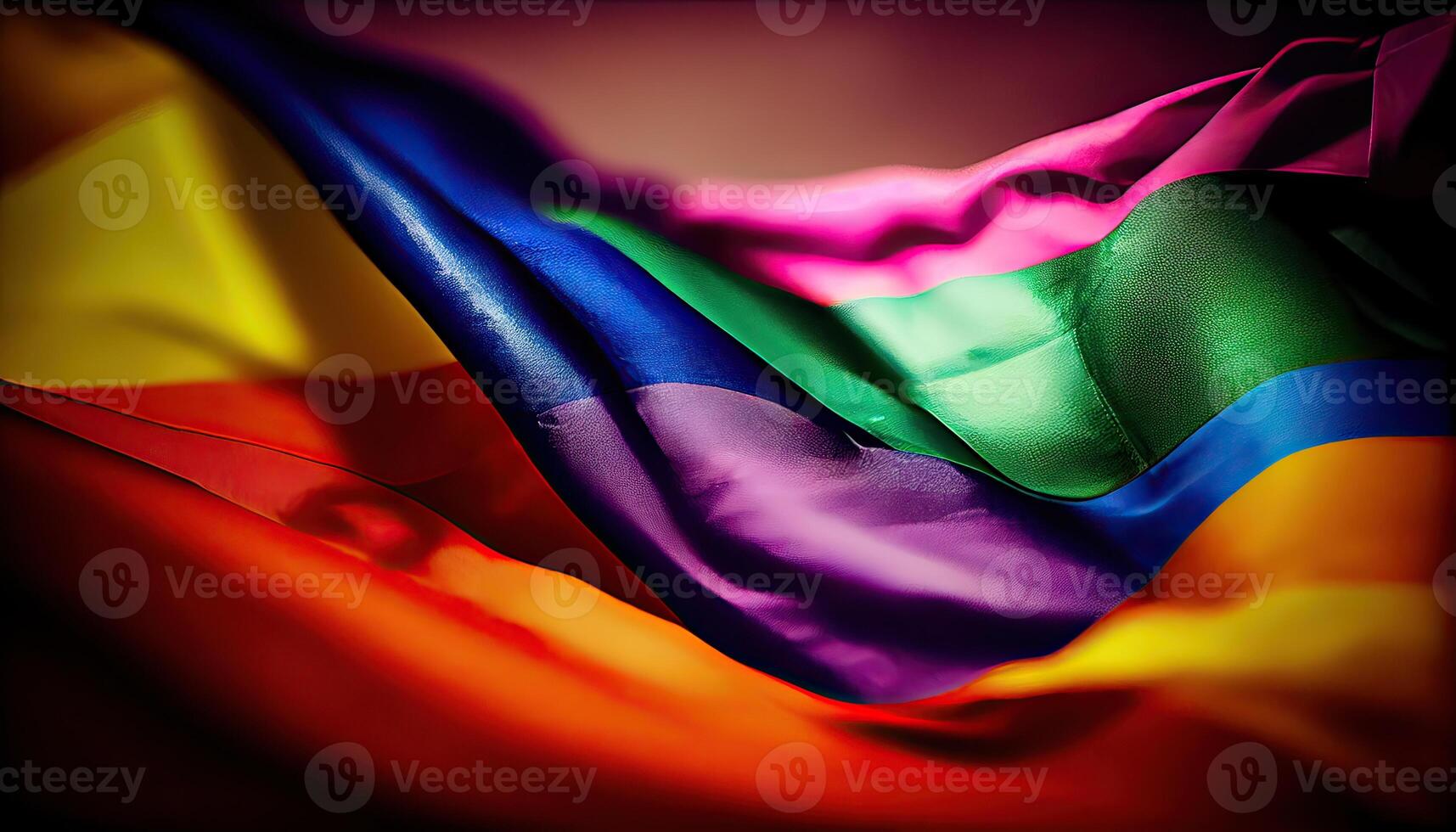 Rainbow flag. illustration. Waving colorful Rainbow flag. Detail of the rainbow flag. photo