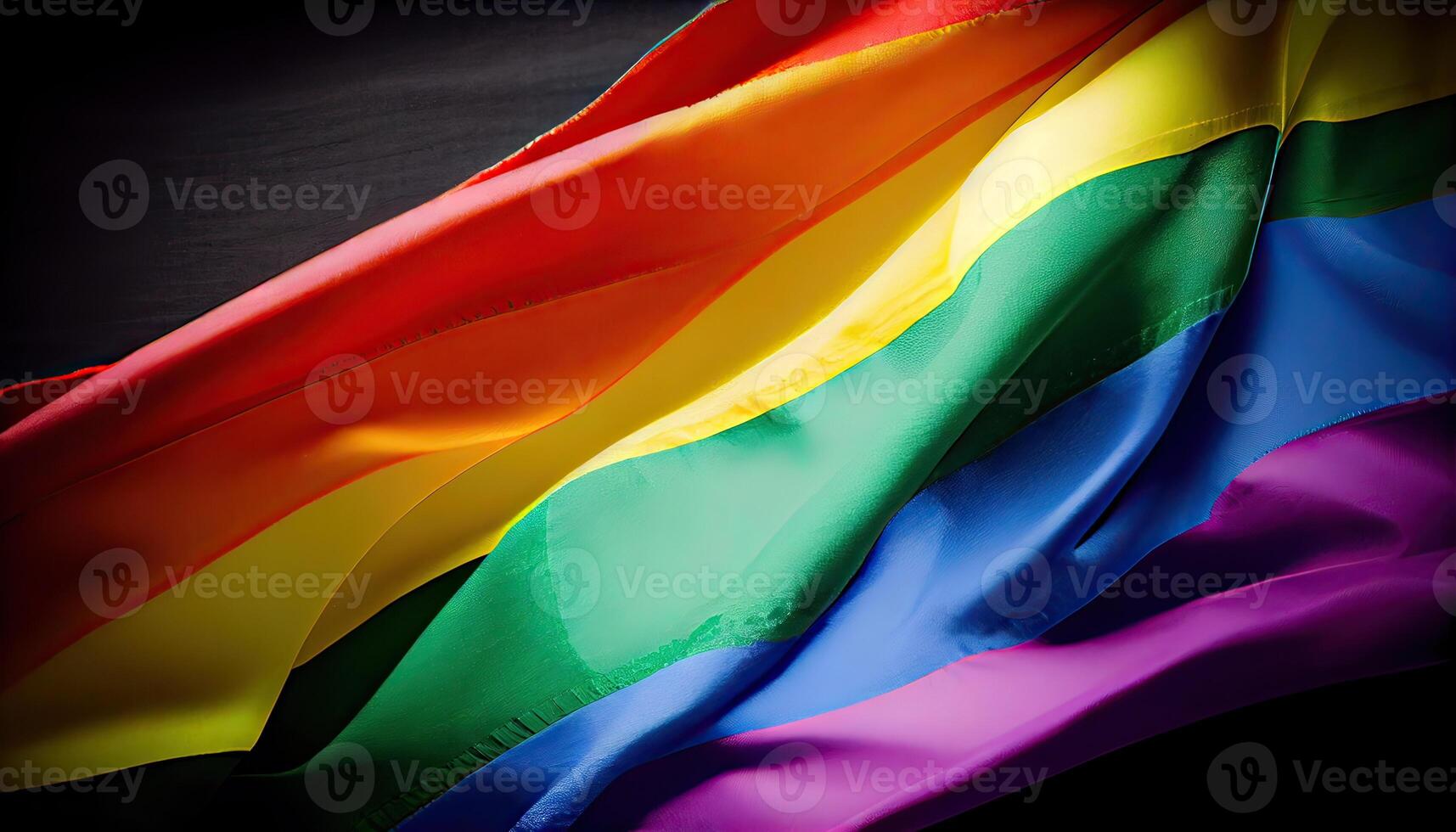 Rainbow flag. illustration. Waving colorful Rainbow flag. Detail of the rainbow flag. photo