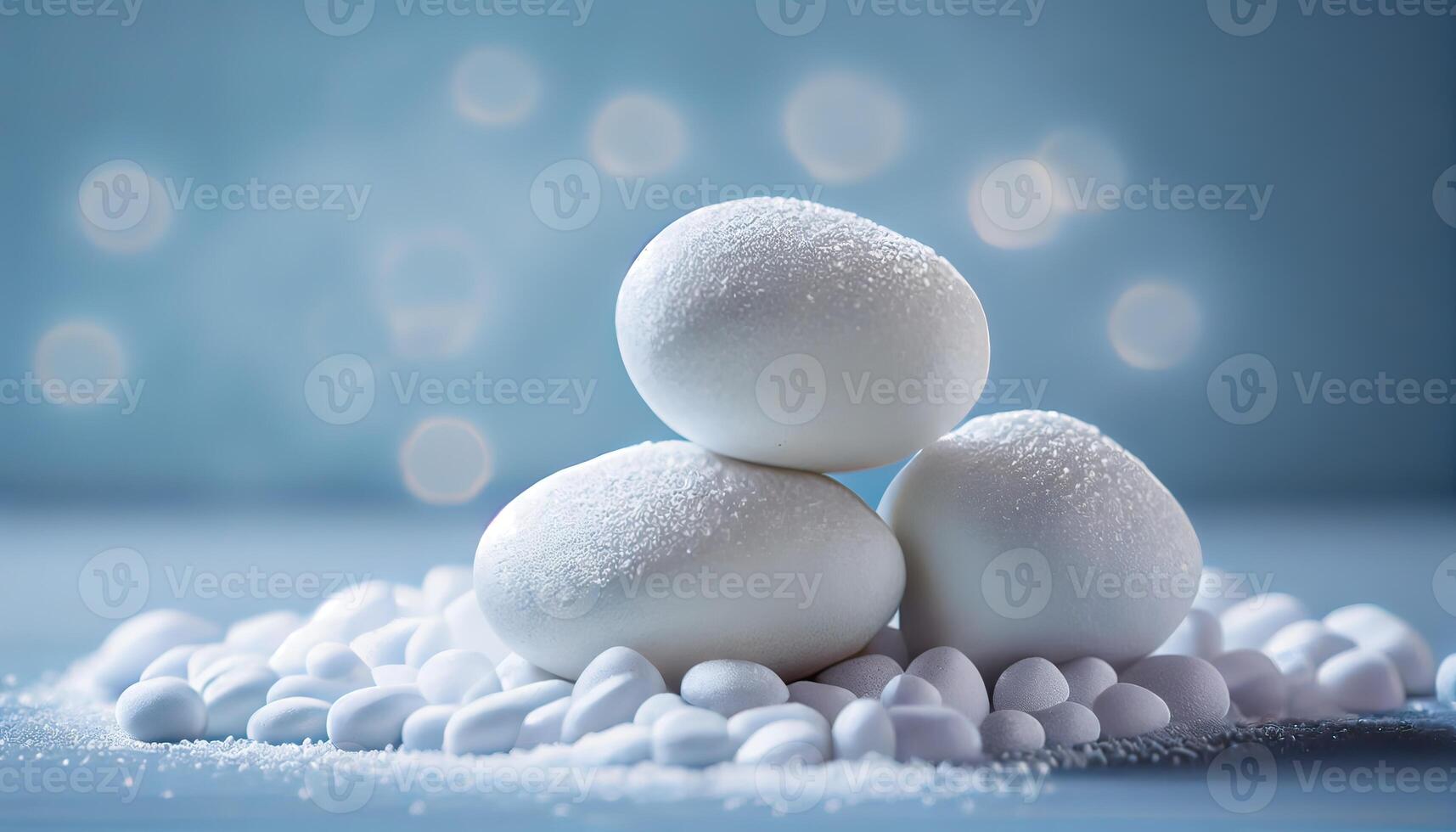 Pebbles stack balance over the bokeh background. photo