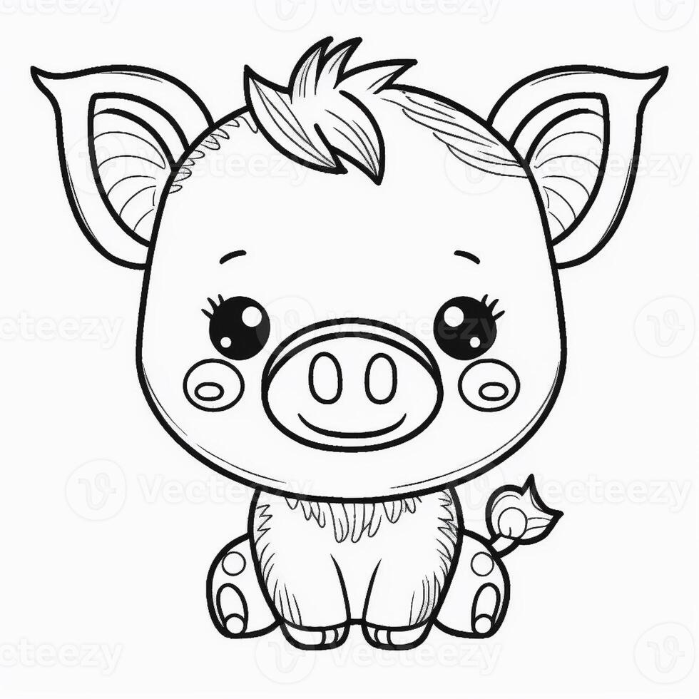 kids coloring page cartoon coloring page illustration vector. For kids coloring book photo