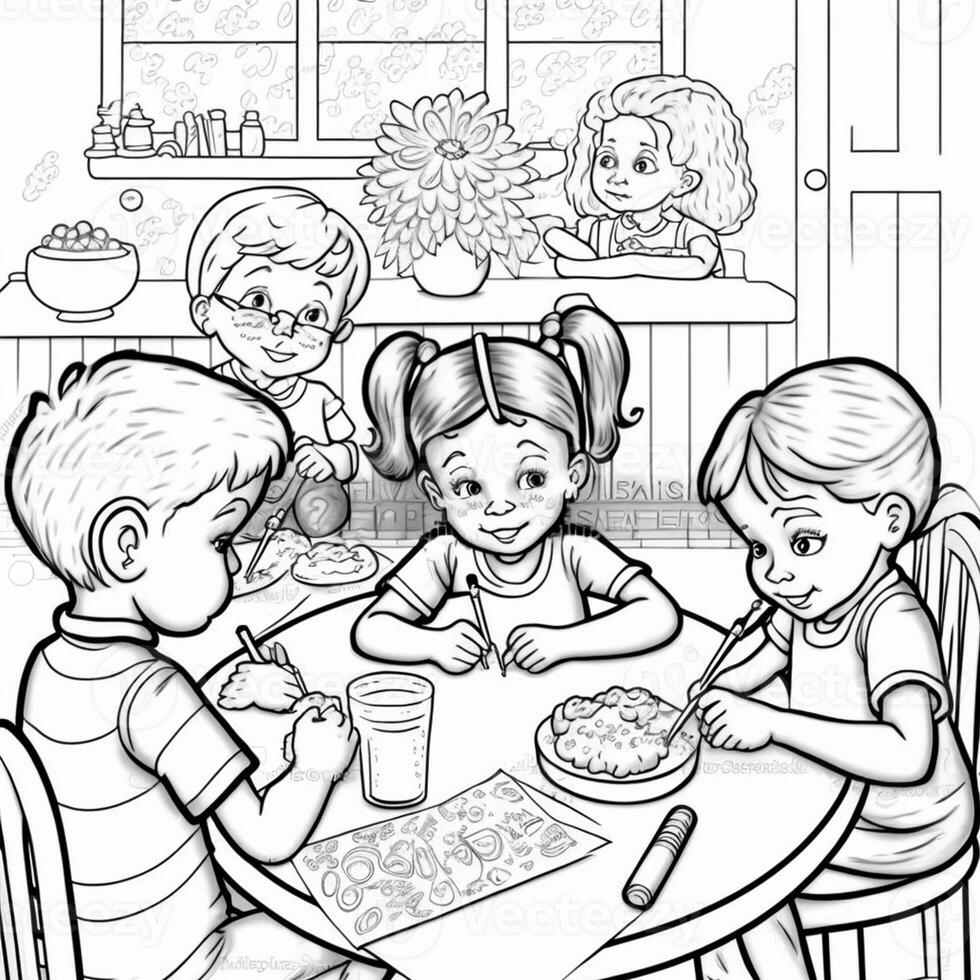 kids coloring page cartoon coloring page illustration vector. For kids coloring book photo
