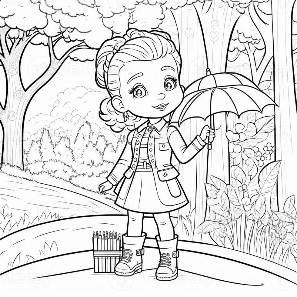 kids coloring page cartoon coloring page illustration vector. For kids coloring book photo