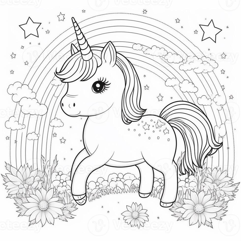 kids coloring page cartoon coloring page illustration vector. For kids coloring book photo
