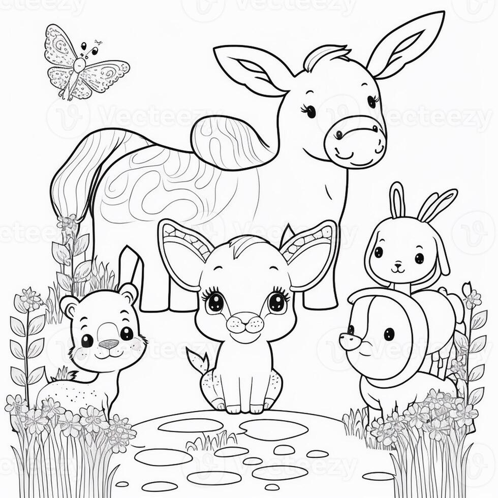 kids coloring page cartoon coloring page illustration vector. For kids coloring book photo