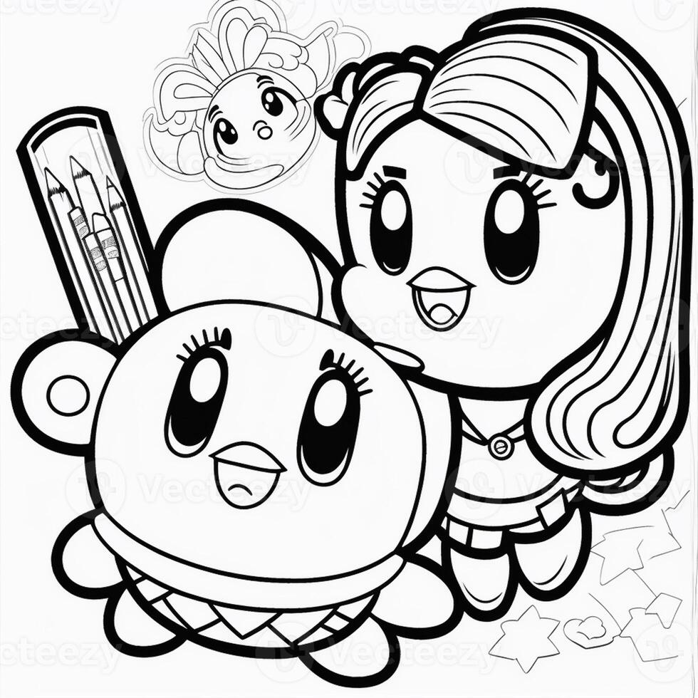 kids coloring page cartoon coloring page illustration vector. For kids coloring book photo