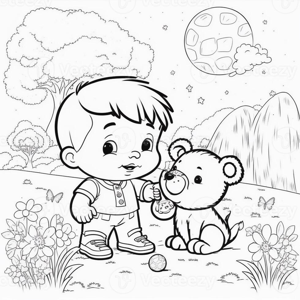 kids coloring page cartoon coloring page illustration vector. For kids coloring book photo