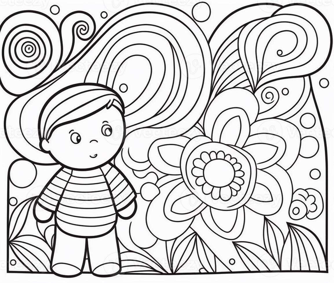 kids coloring page cartoon coloring page illustration vector. For kids coloring book photo