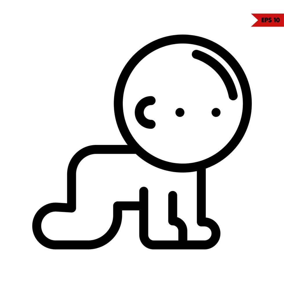 baby line icon vector