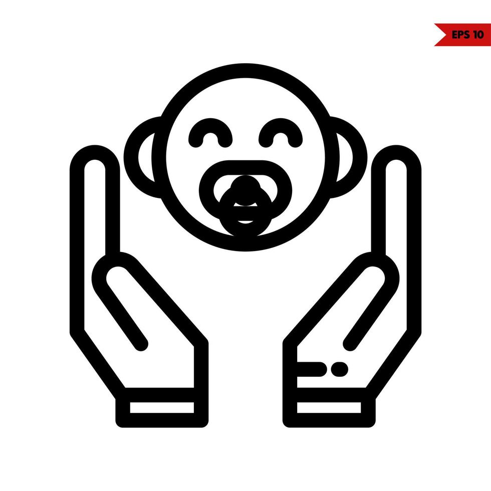 baby line icon vector