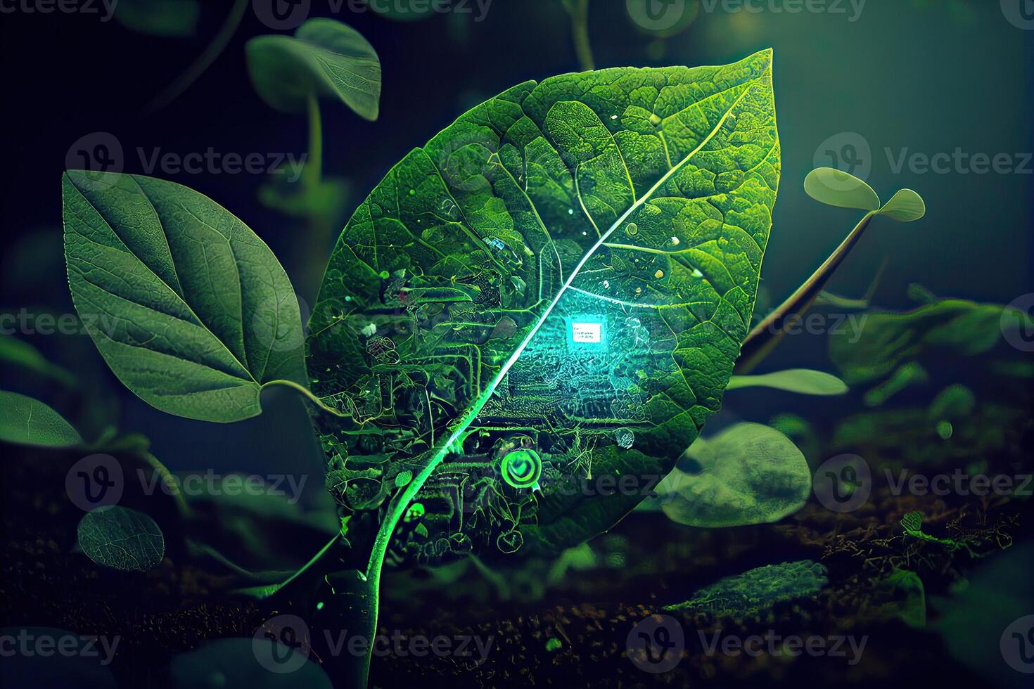 Growing tree on the converging point of acomputer circuit board. Nature with Digital Convergence and Technological Convergence. Green Computing, Green Technology, Green IT, csr, photo
