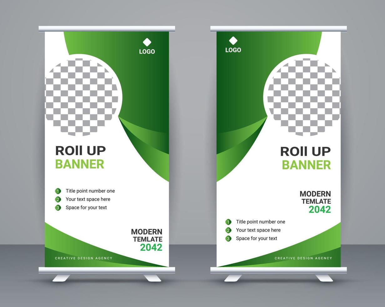 Roll up banner template  and travel banner design  free vector