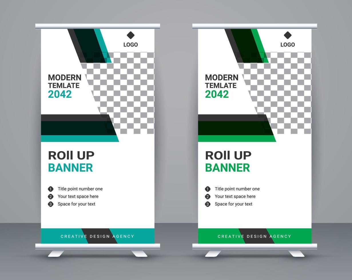 Roll up banner template  and travel banner design  free vector