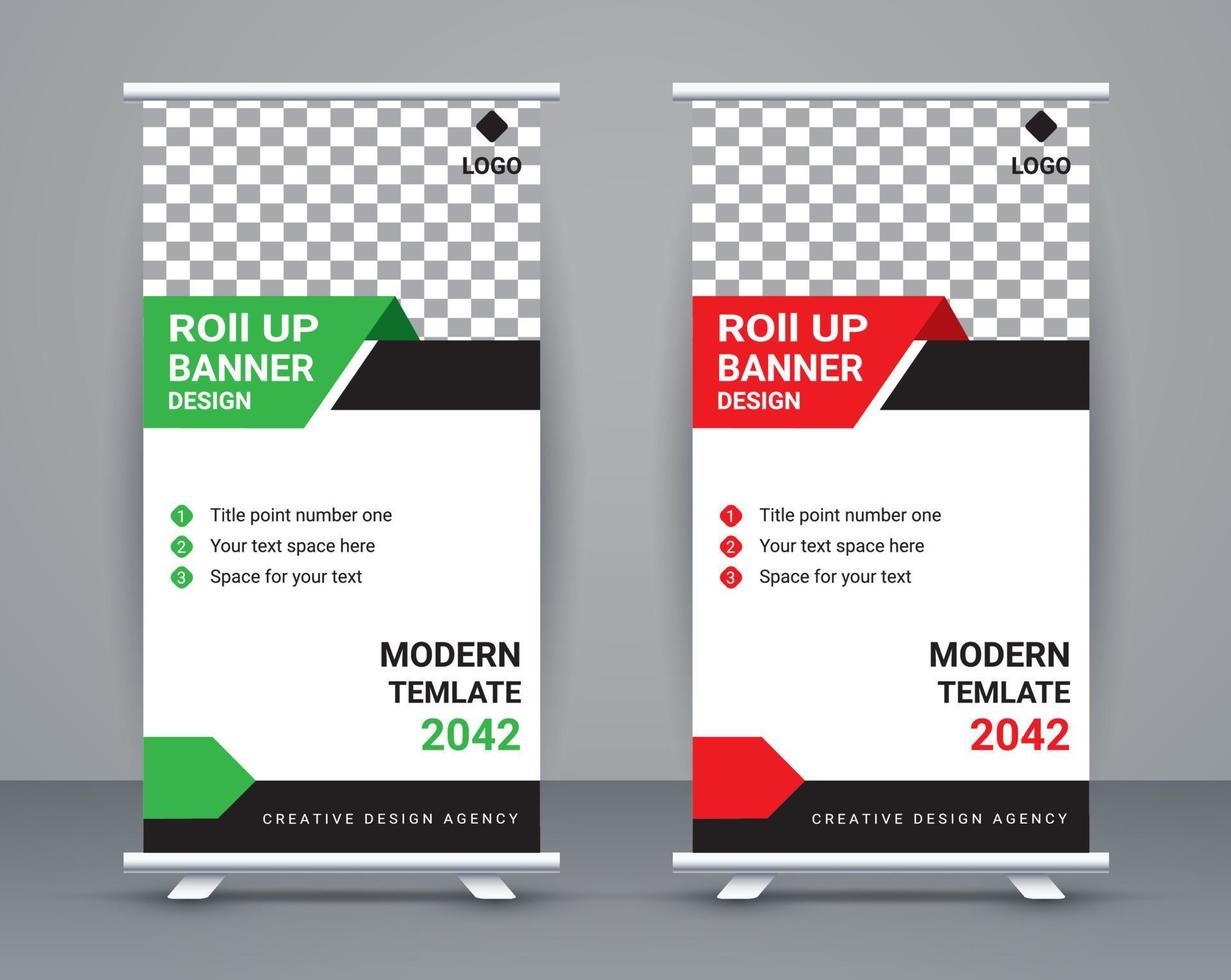 Roll up banner template  and travel banner design  free vector