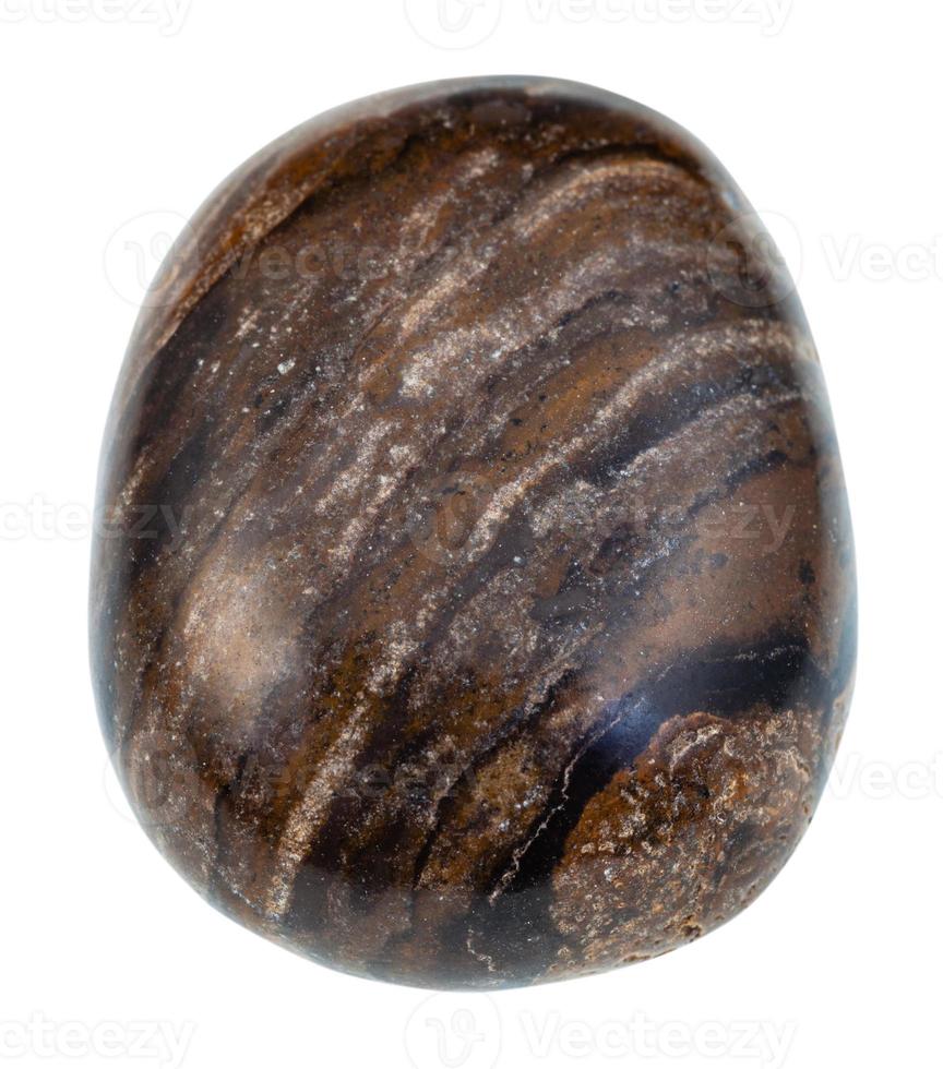 pebble of stromatolite gemstone from Peru isolated photo