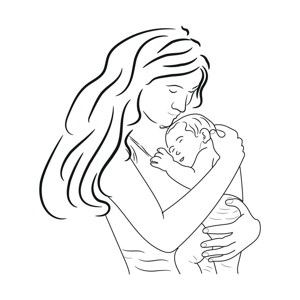 Happy mothers day celebration mom and child love vector