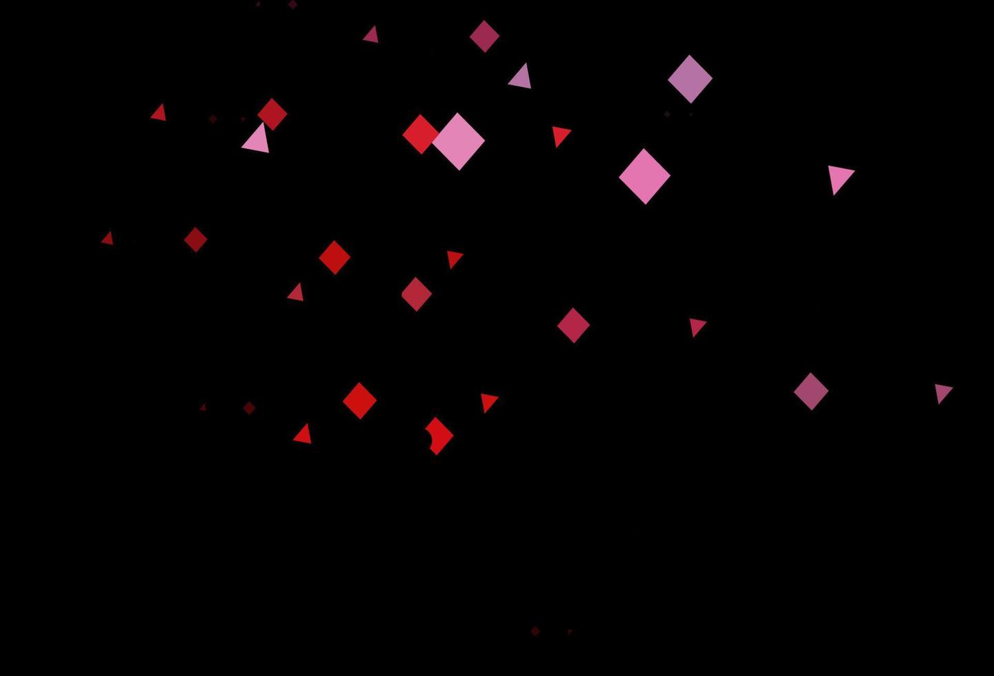 Dark blue, red vector background with triangles, circles, cubes.