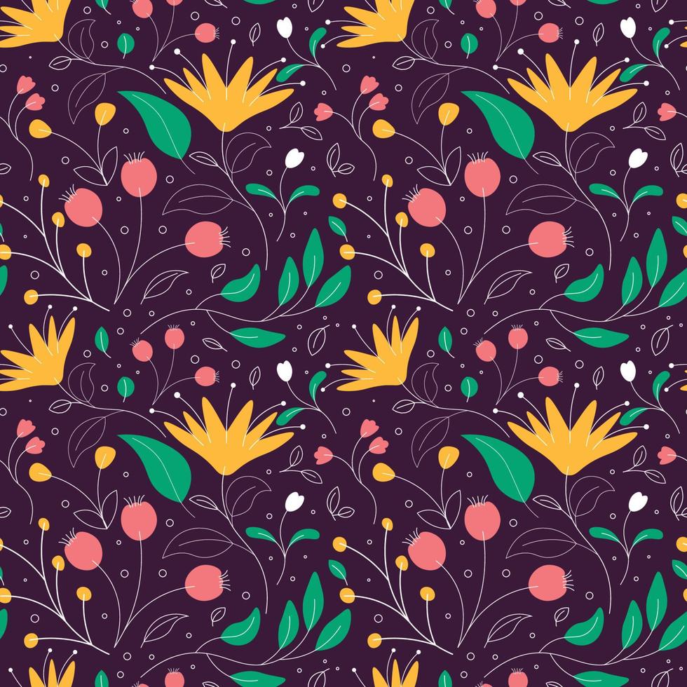 Floral shape seamless pattern. vector