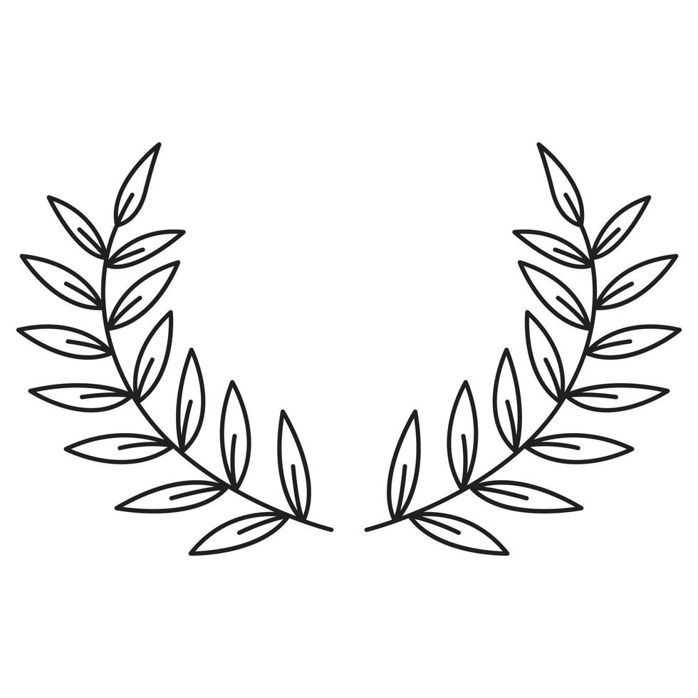 Laurel wreath vector icon design. Circle flat icon.