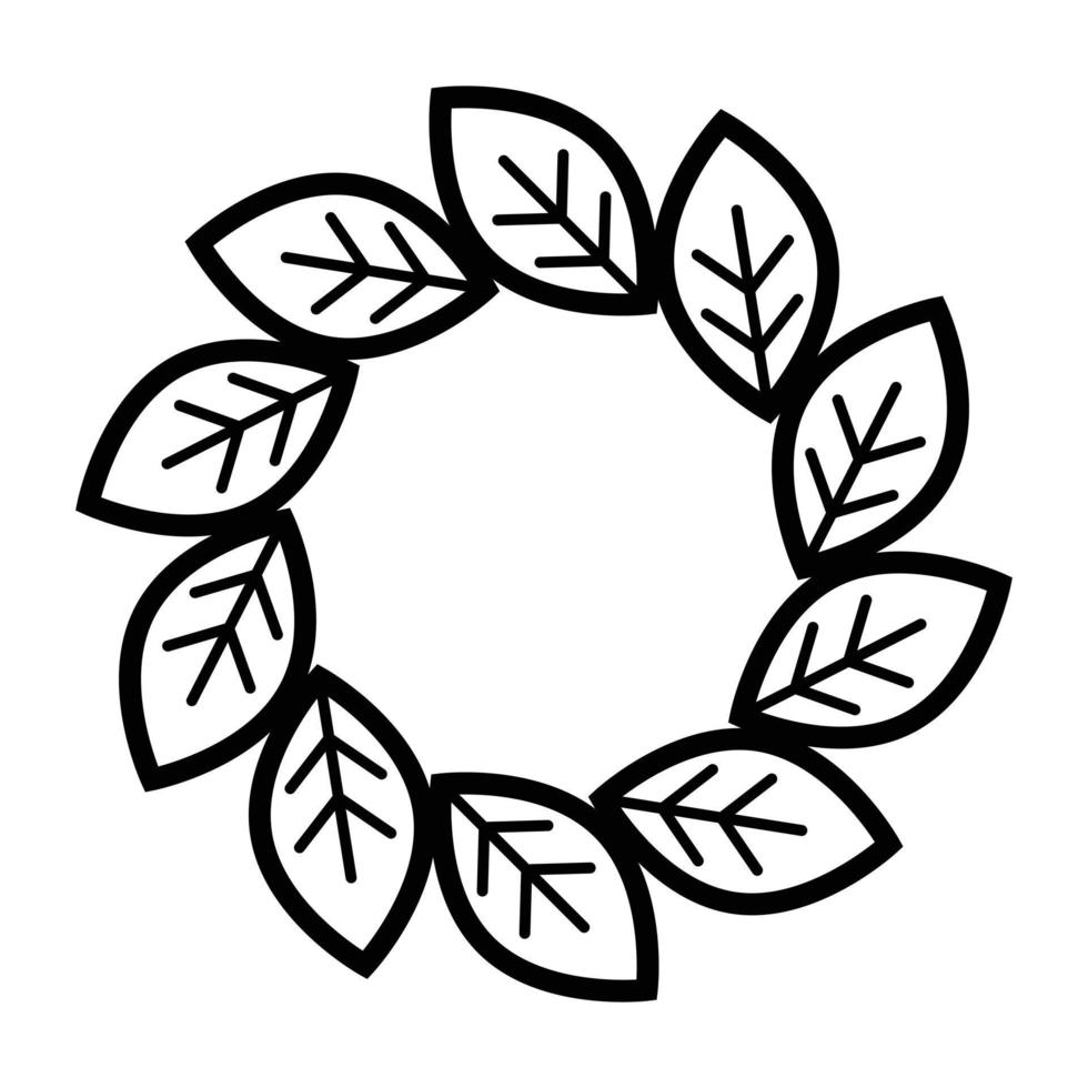 Simple leaves vector icon design. Circle flat icon.