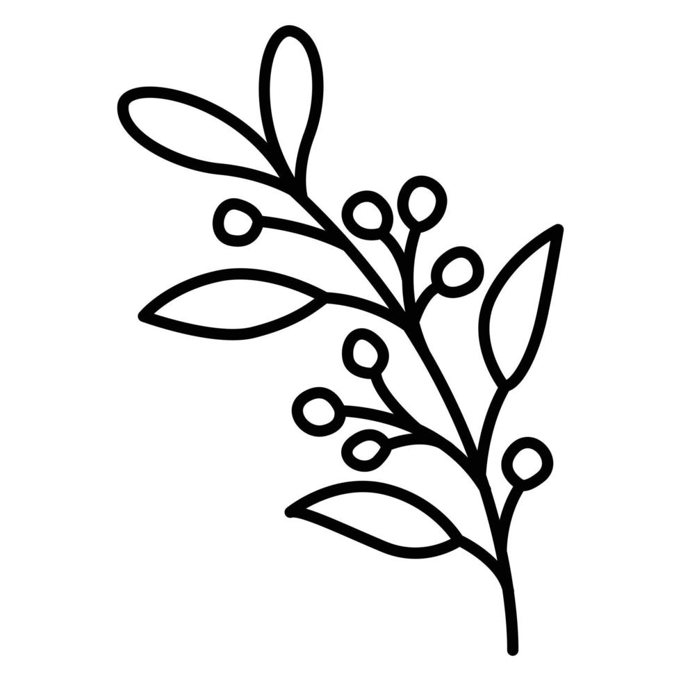 Olive branch vector icon design. Botanical flat icon.