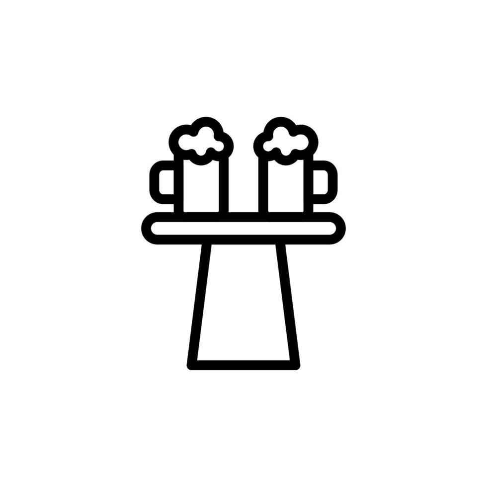 Bar table, beer vector icon