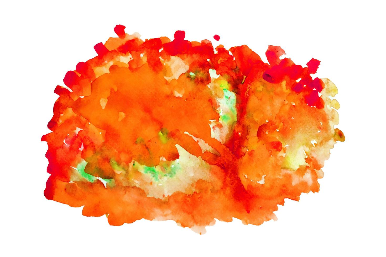 Orange Watercolor hand painting and splash abstract texture on white paper Background photo