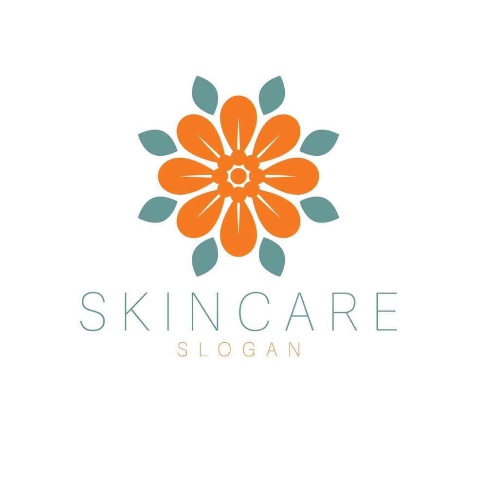 Abstract flower and leaves logo design. Cosmetics and fashion logotype. Luxury and modern logo. vector