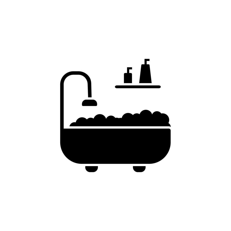 bañera, ducha, champú vector icono
