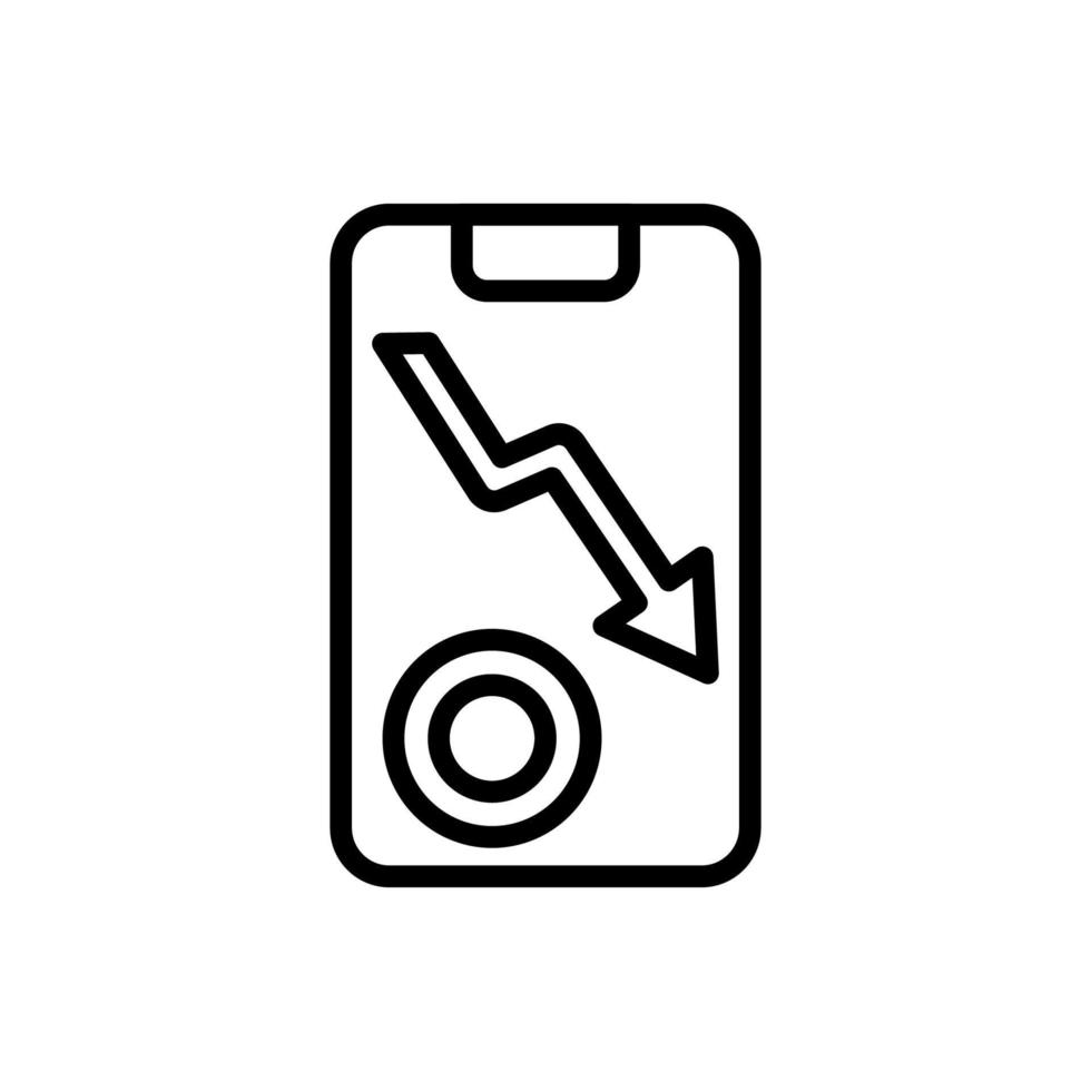 smartphone arrow down coin vector icon