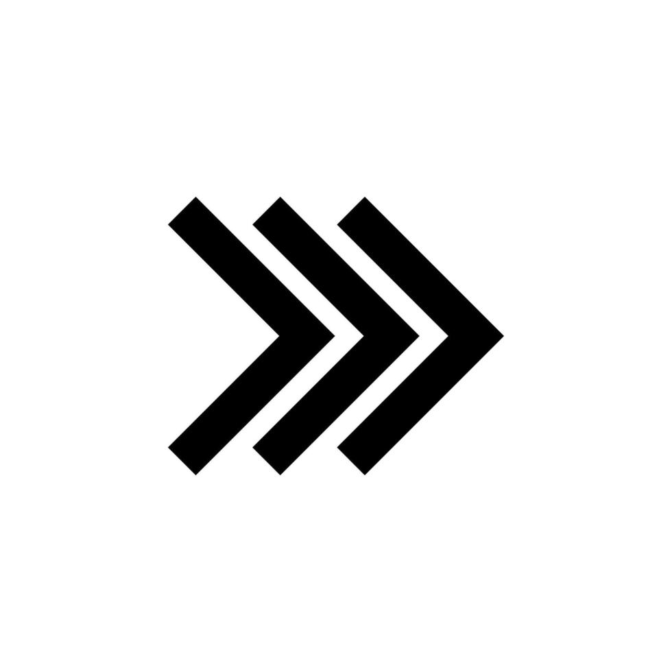 arrow, right, navigation, triple vector icon