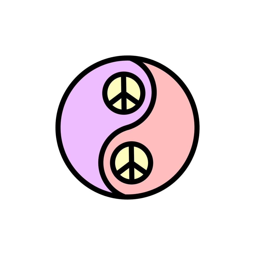 paz, yin yang vector icono