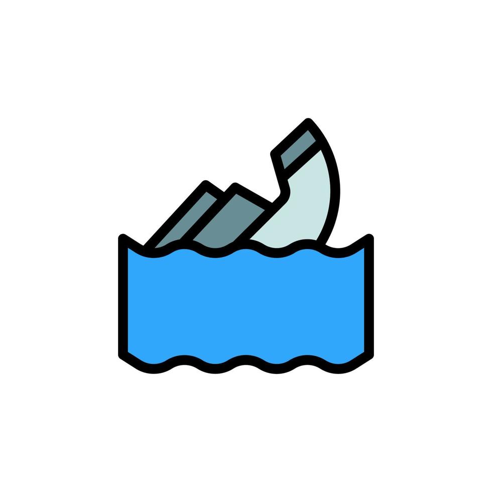 Sinking, Titanic, ocean vector icon