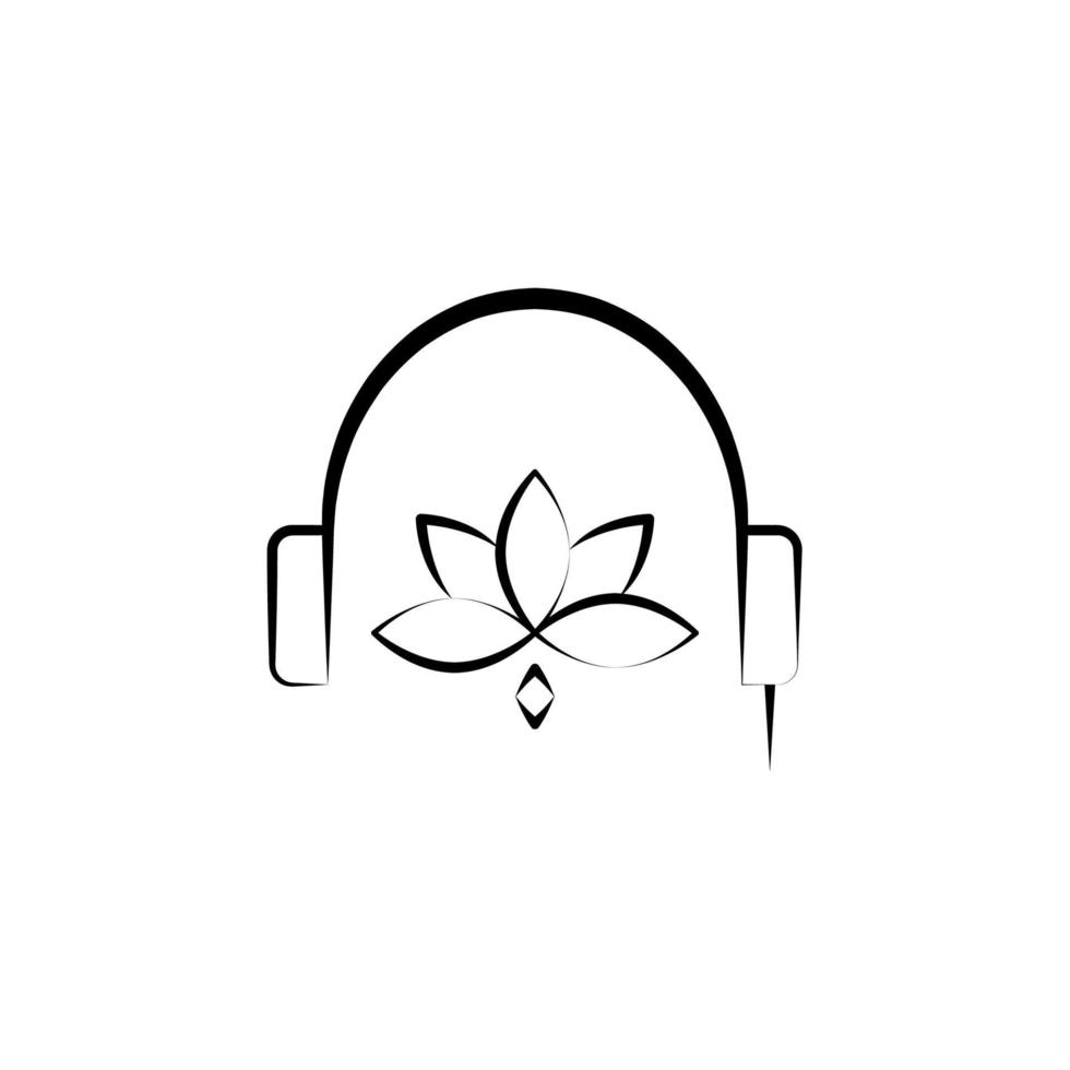 Earphones Lotus vector icon