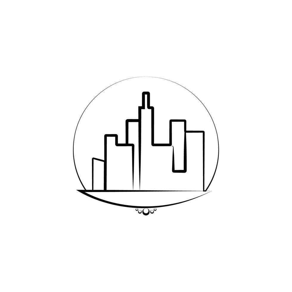 ciudad edificio vector icono