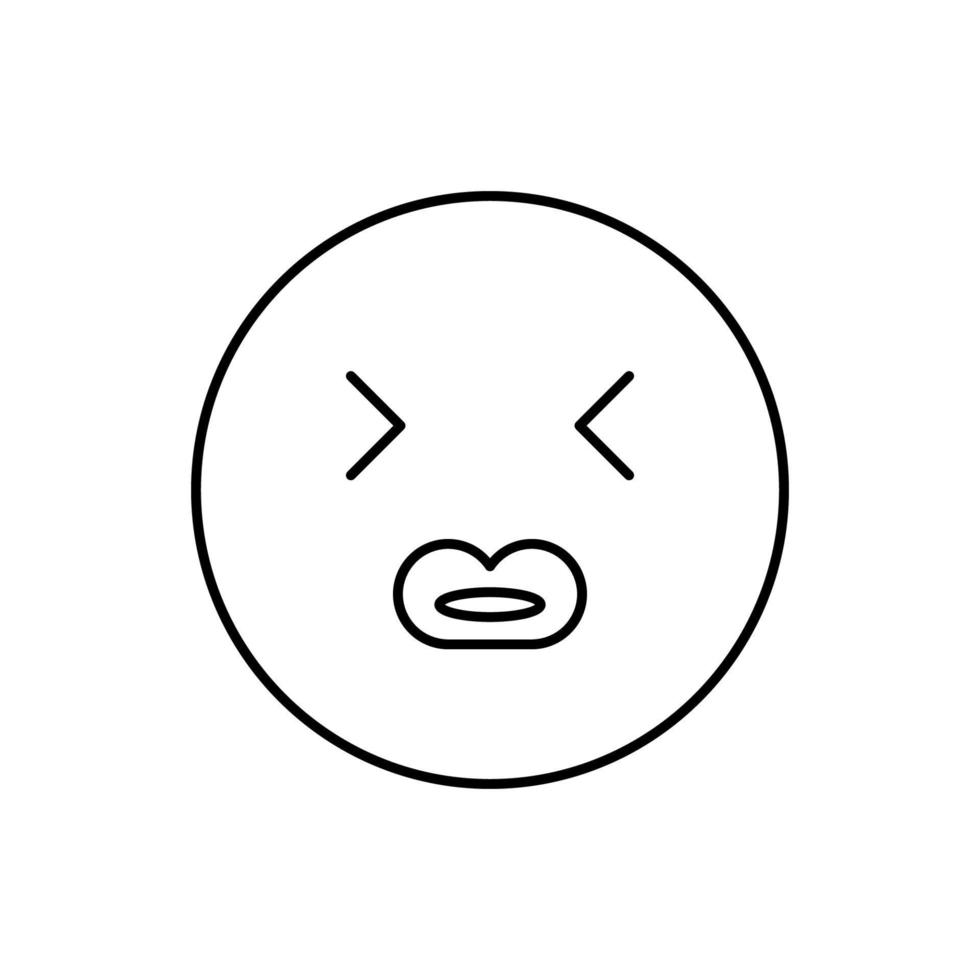 Big lips, closed eyes, emotion vector icon