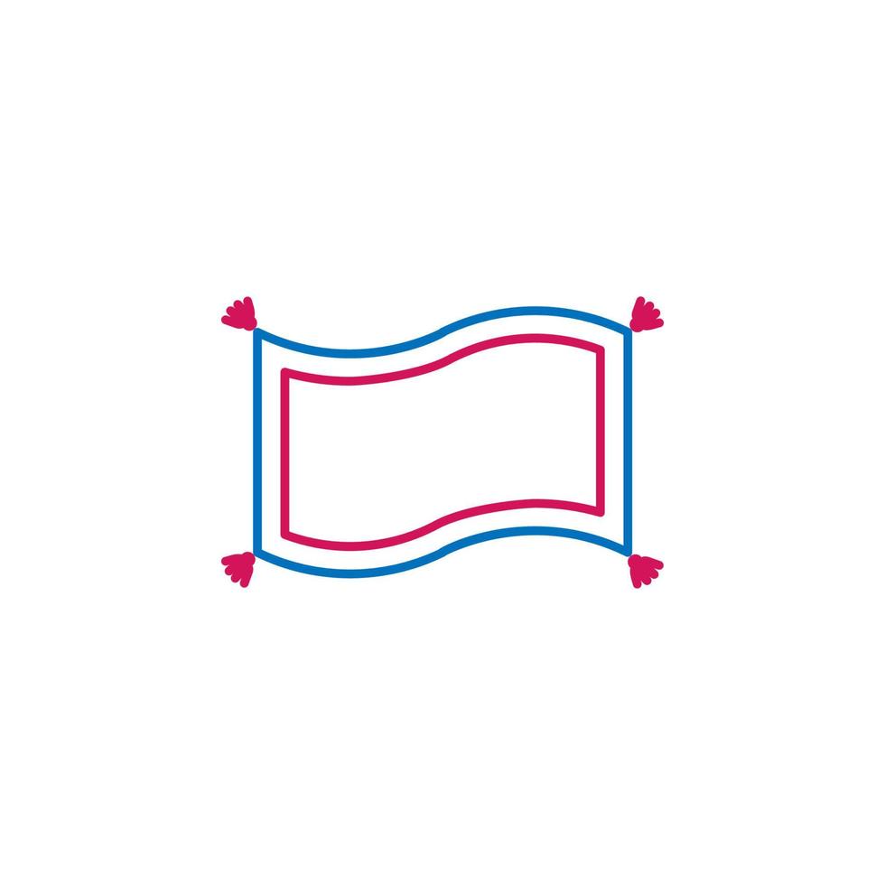Islam, magic carpet 2 colored line vector icon