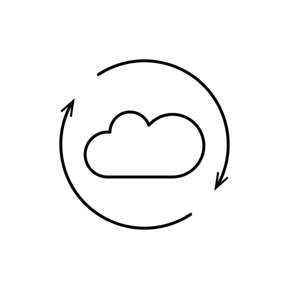 Cloud computing, refresh, SEO vector icon