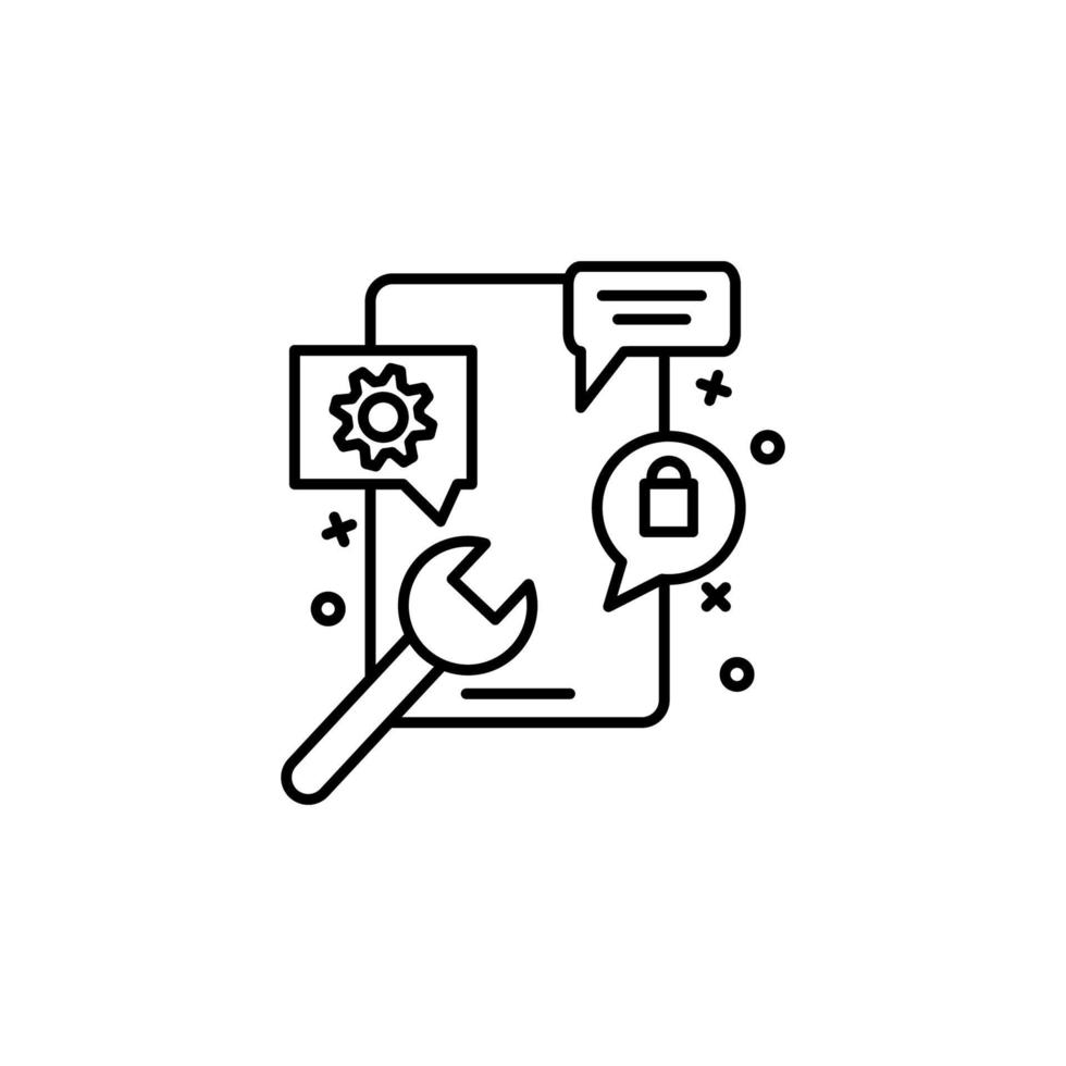 Smartphone, touch, lock vector icon