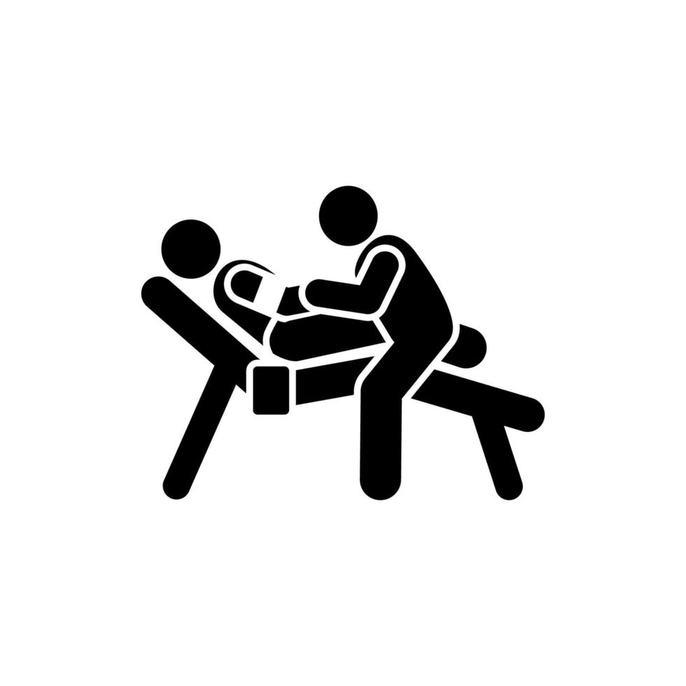 Man patient dead lifeless vector icon