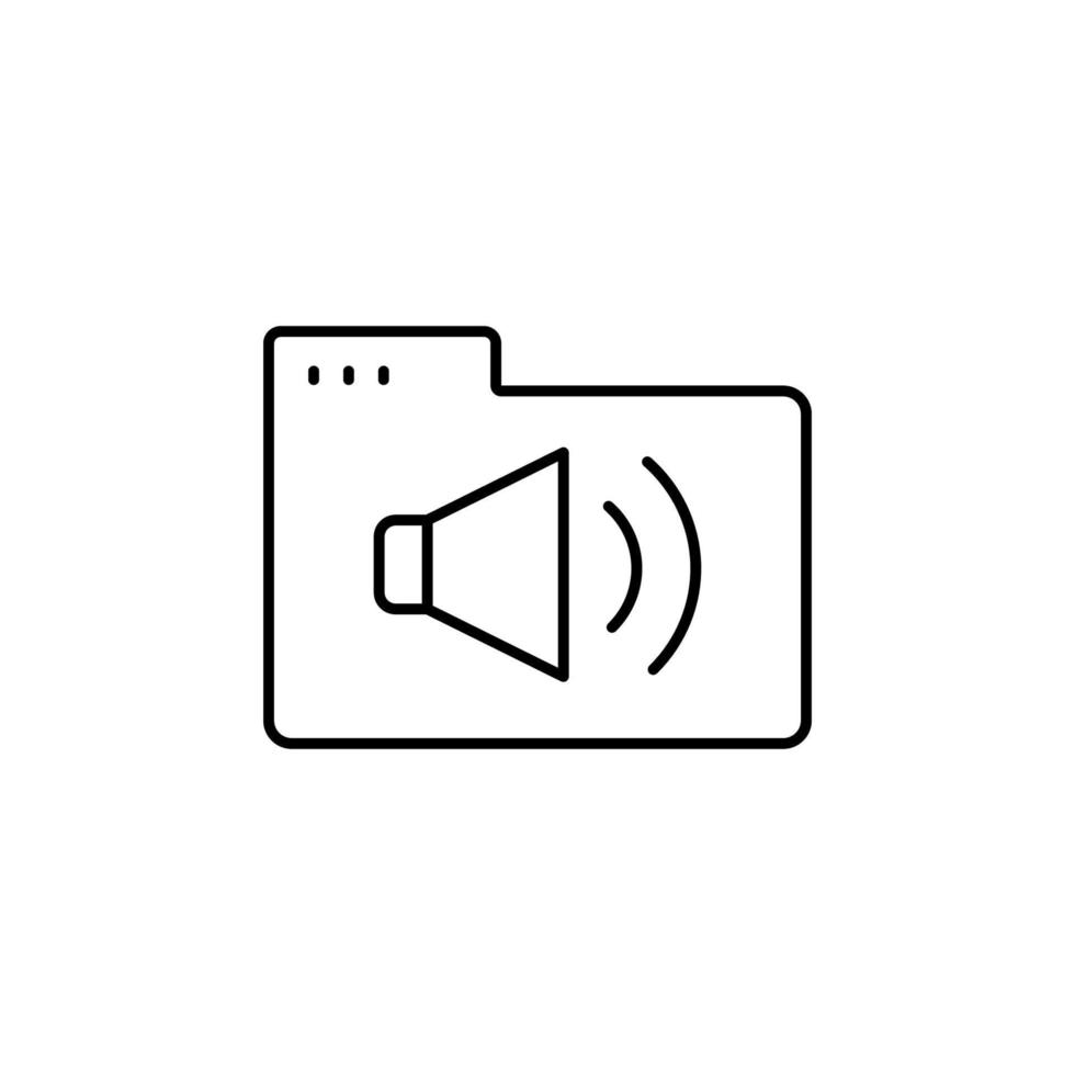Folder sound vector icon