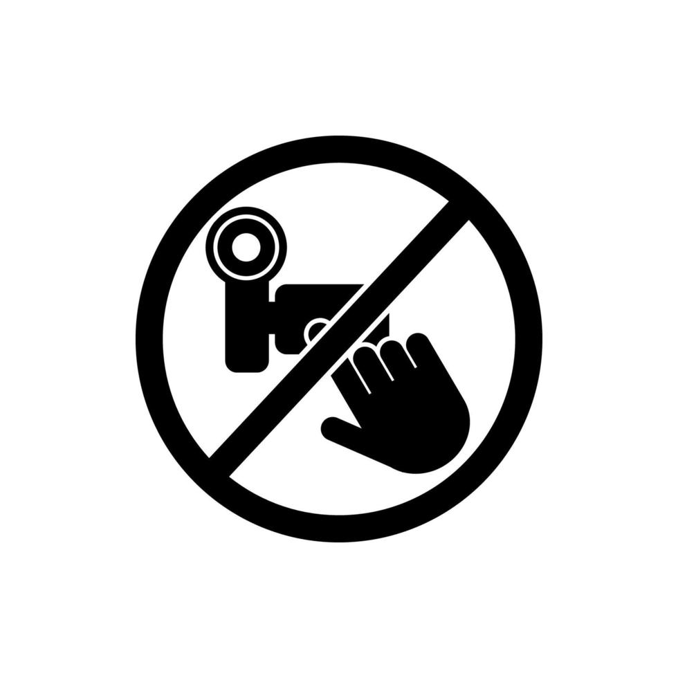 do not touch the camera vector icon