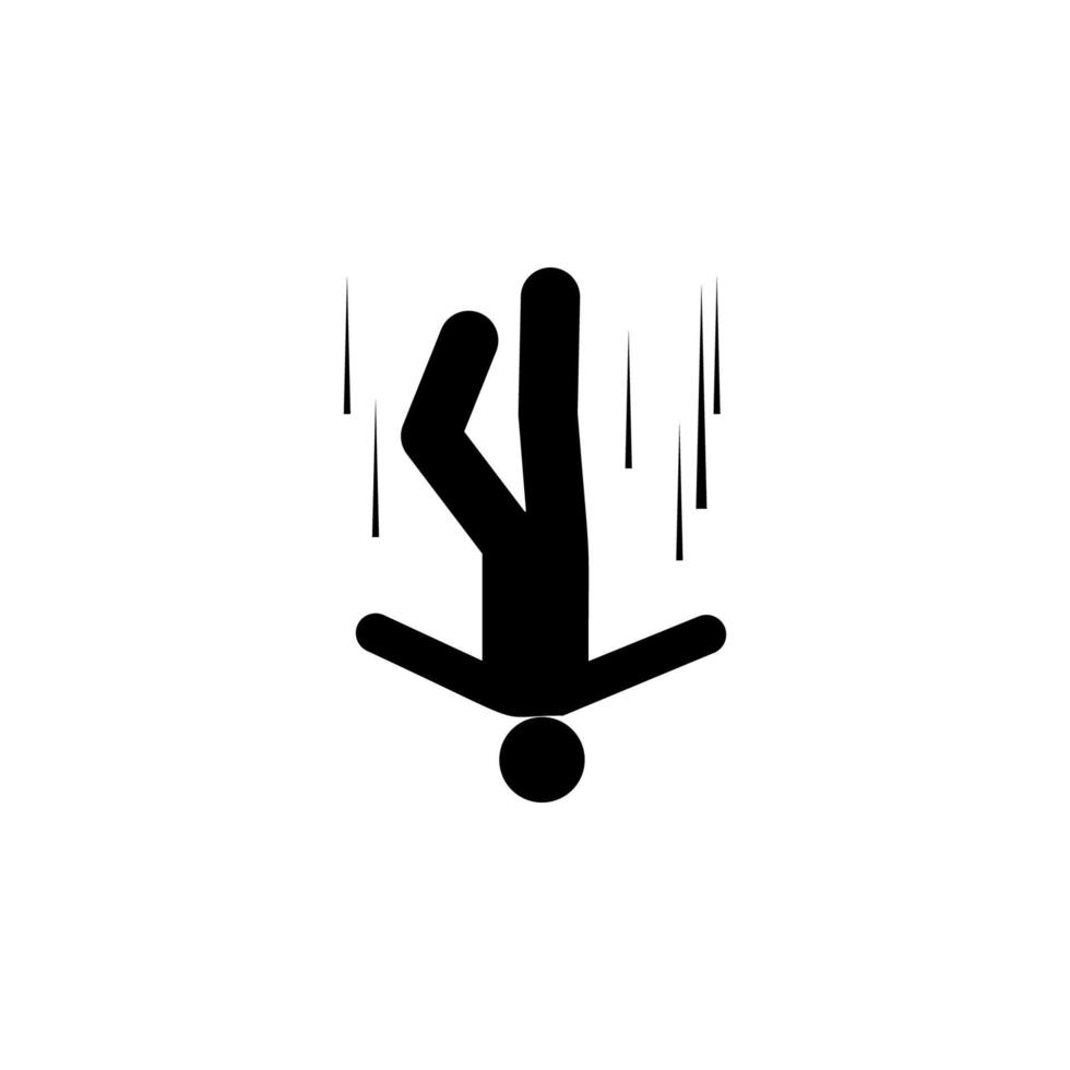 Man, high, fall, free fall vector icon