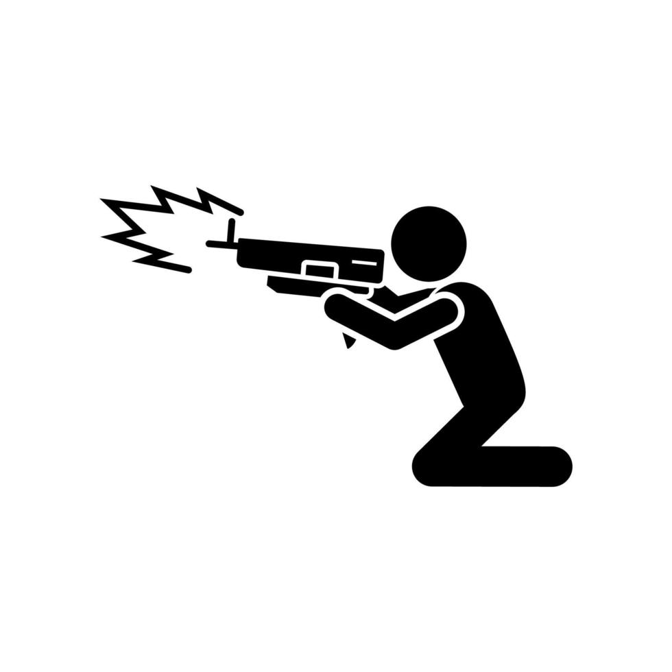 pistola hombre bomba vector icono