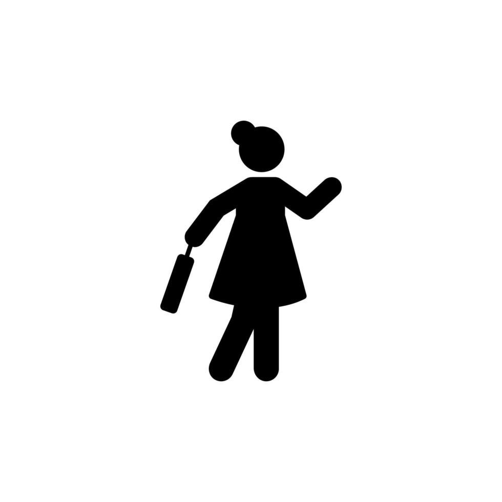 Businesswoman go office hurry vector icon