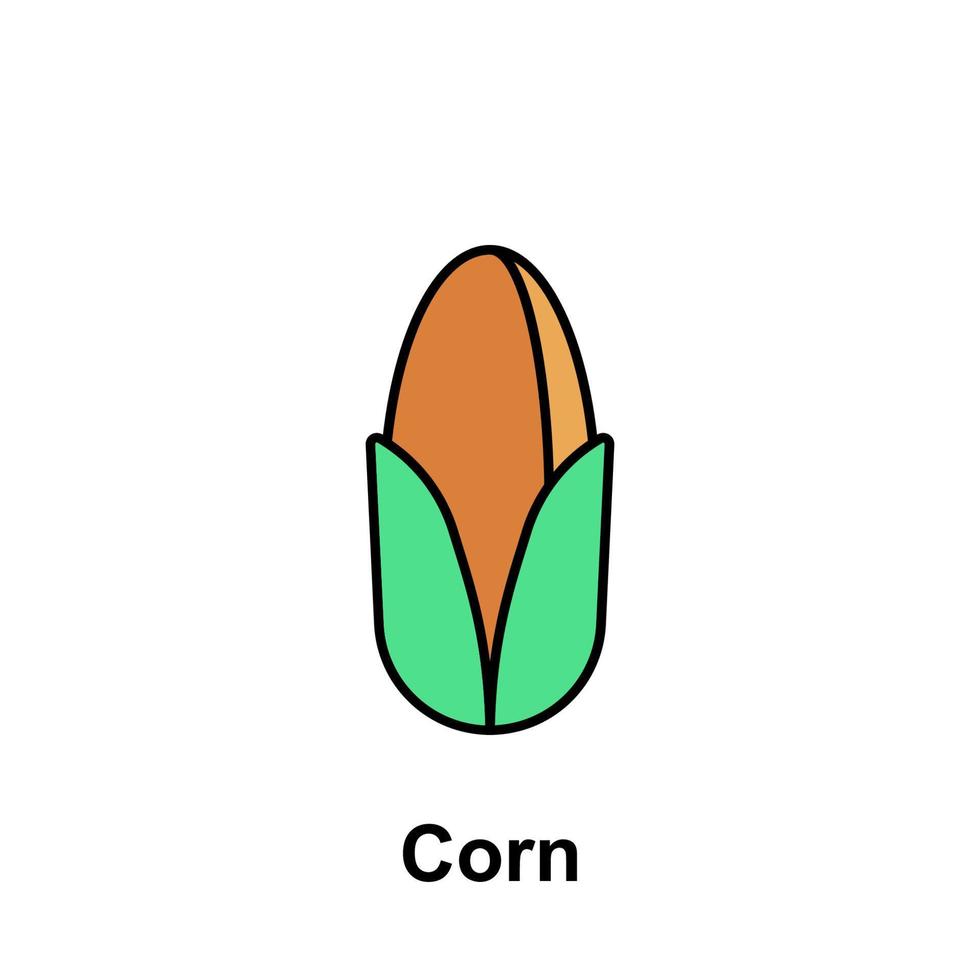 Corn, vegetable vector icon