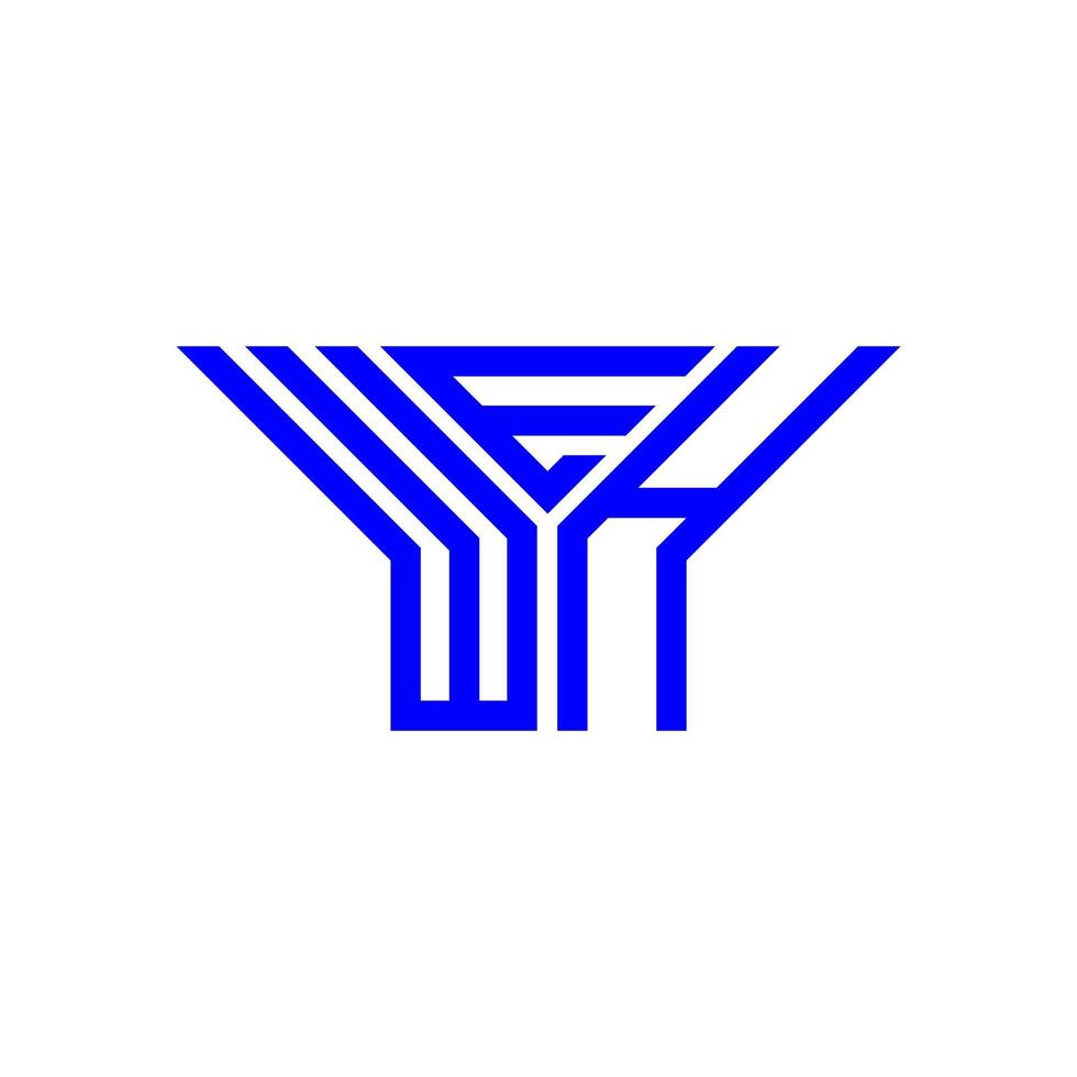 diseño creativo del logotipo de la letra weh con gráfico vectorial, logotipo sencillo y moderno weh. vector