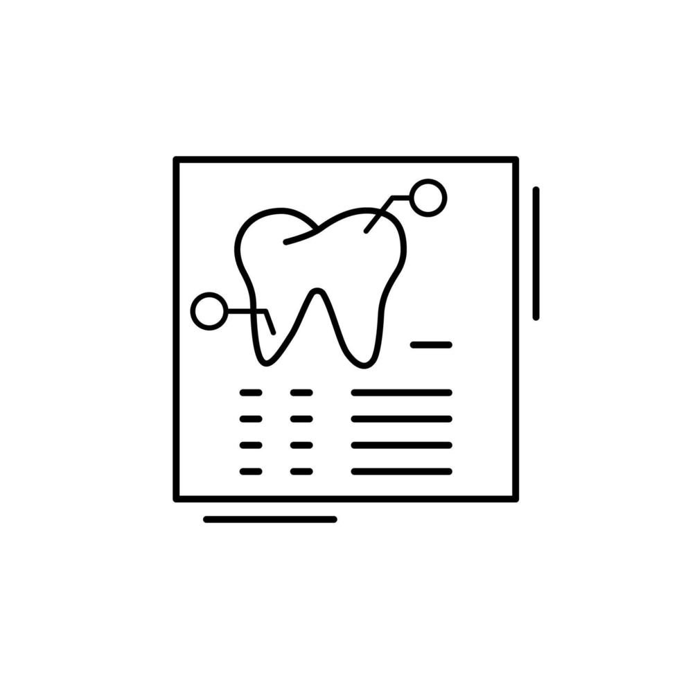 Dentist report tooth vector icon