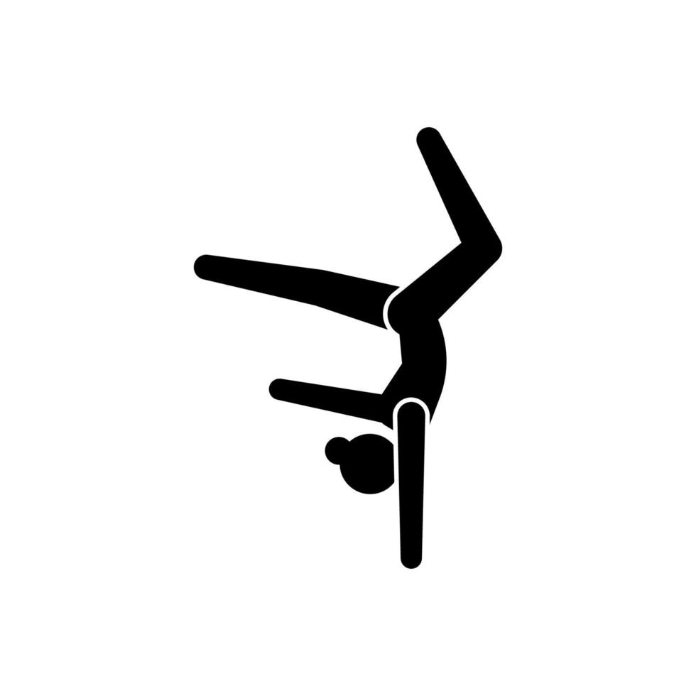 mujer, yoga, posición vector icono