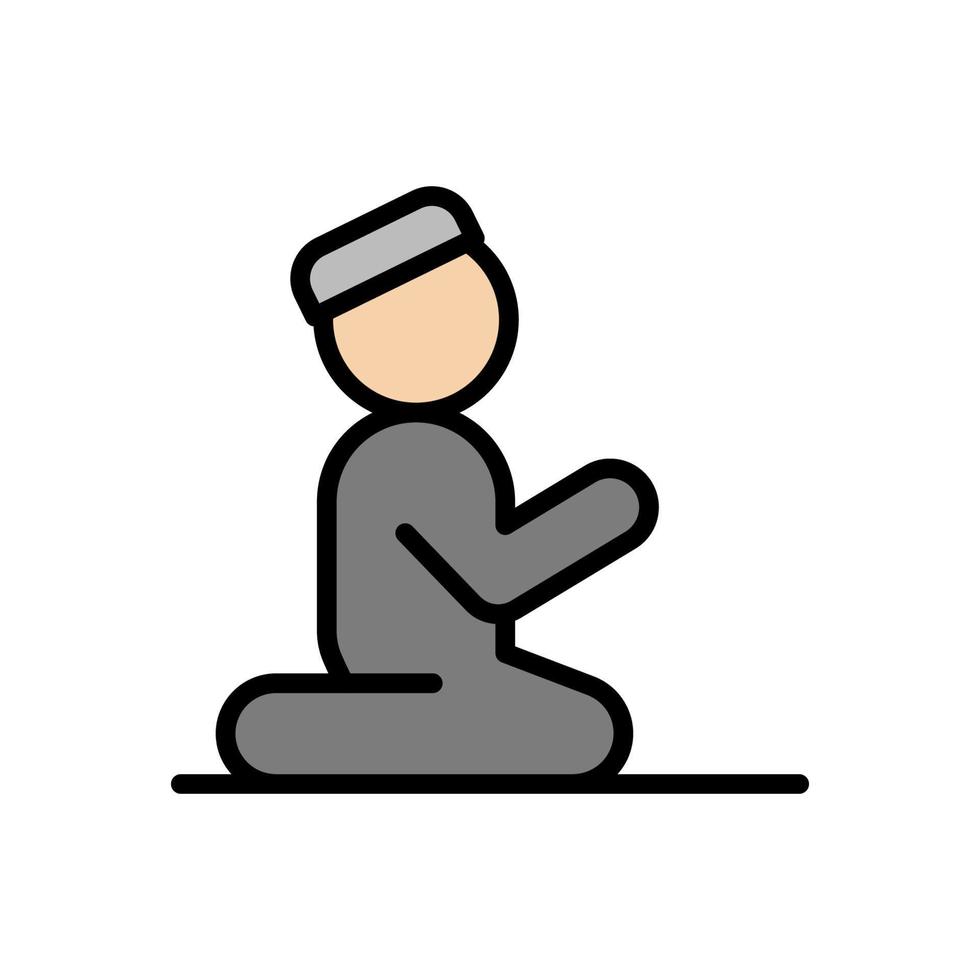 Muslim man praying vector icon