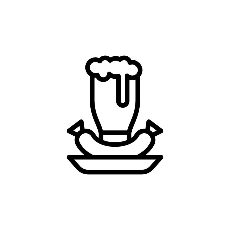 Sausage, beer stein vector icon